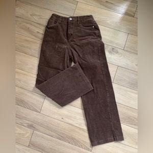 Moses corduroy brown straight leg pants medium